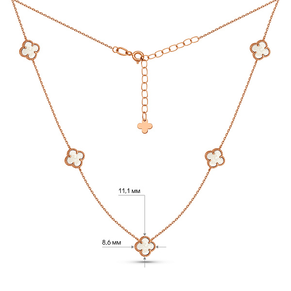 Колье Клевер из красного золота с перламутром (арт. 361495/7п) – изображение 3