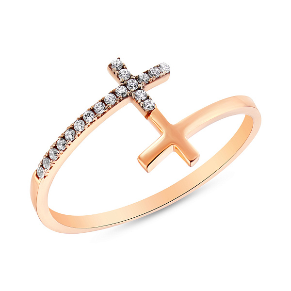 Золотое кольцо с фианитами (арт. 154516) – изображение 1