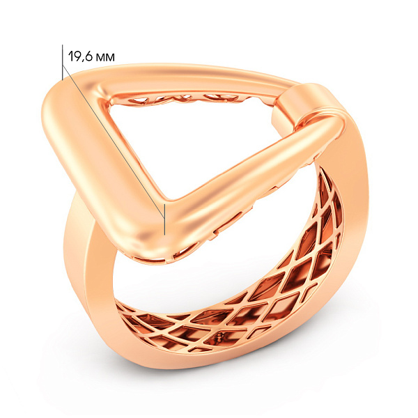 Кольцо Треугольник из красного золота (арт. 141330) – изображение 2
