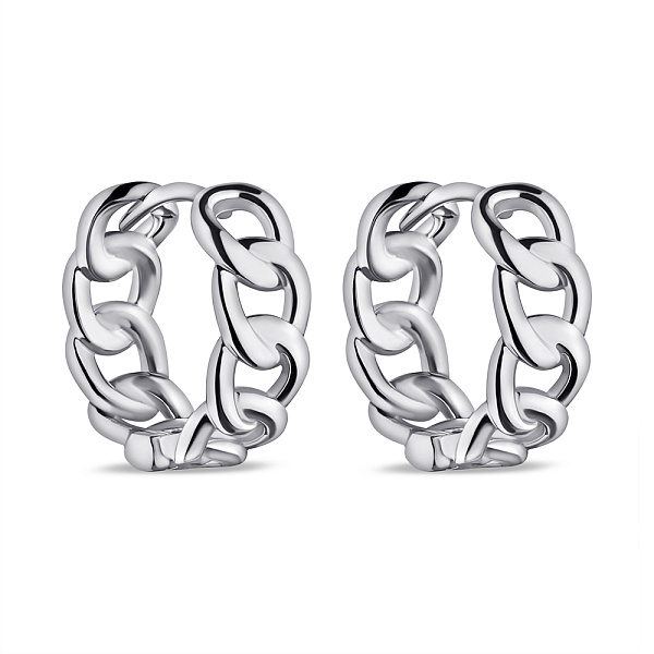 Срібні сережки-кільця без каменів (арт. 7502/9848/15) – зображення 1
