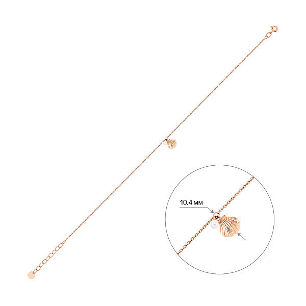 Браслет на ногу из красного золота с подвесками (арт. 341305н) – изображение 5