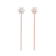 Фото Дитячі сережки-протяжки з золота з фіанітами (арт. 110836/1)