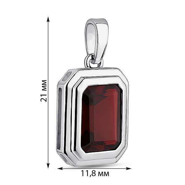 Срібний підвіс з гранатом (арт. 7503/2181477Г) – зображення 2