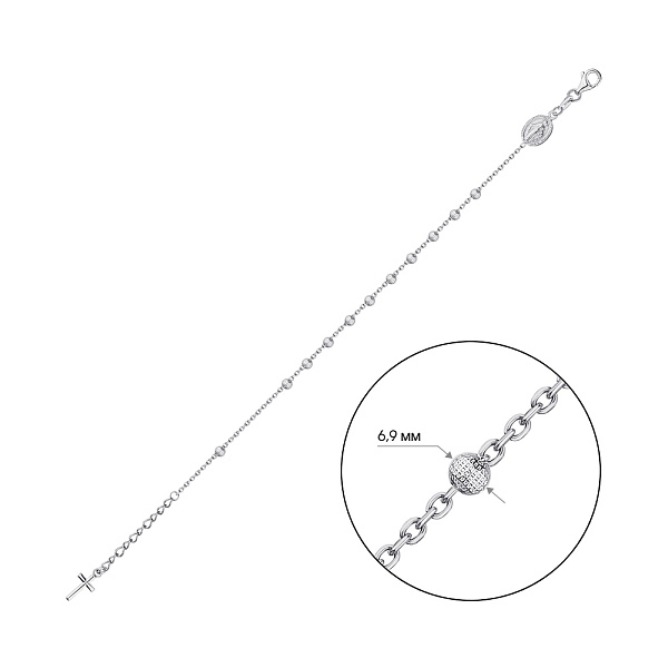 Срібний браслет Вервиця без каміння (арт. 7509/3917) – зображення 2