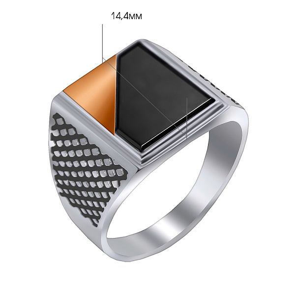 Серебряная печатка с ониксом (арт. 7206/567о) – изображение 3