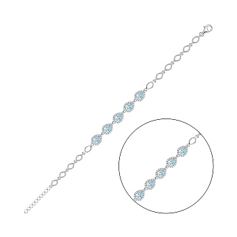 Массивный серебряный браслет с топазами (арт. 7509/2182122Пг)