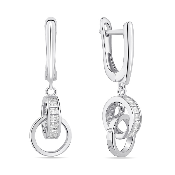 Серебряные серьги с фианитами (арт. 7502/10339) – изображение 1