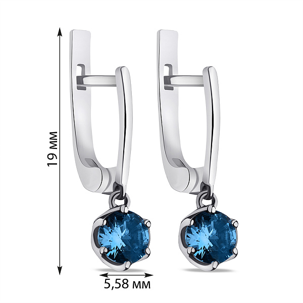 Сережки зі срібла з топазом (арт. 7502/614Плсп) – зображення 2