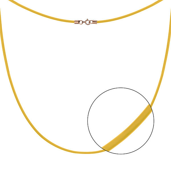 Ювелирный шнурок из каучука с серебряным замком (арт. 7607/1774кж) – изображение 1