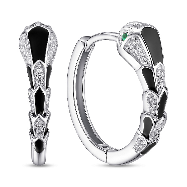 Серебряные серьги-конго Змея (арт. 7502/10081/15аз) – изображение 1