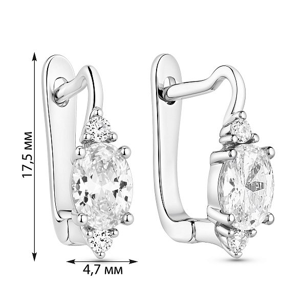 Серебряные серьги с фианитами (арт. 7502/10447) – изображение 2