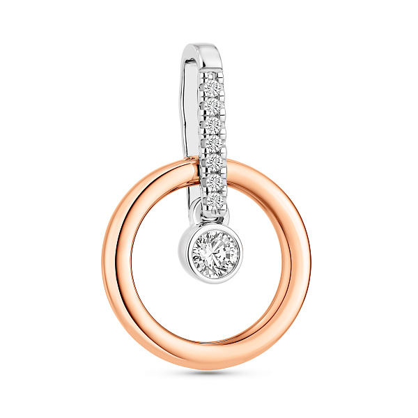 Підвіска з червоного та білого золота з фіанітами (арт. 440522) – зображення 1