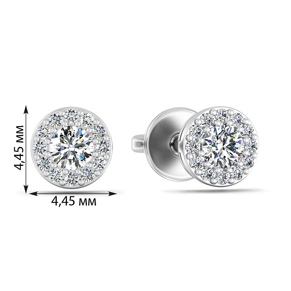 Золотые серьги пусеты с бриллиантами (арт. Т011668015б) – изображение 2