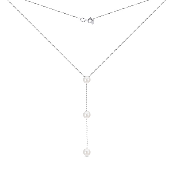 Кольє з білого золота з перлами (арт. 360358б) – зображення 2