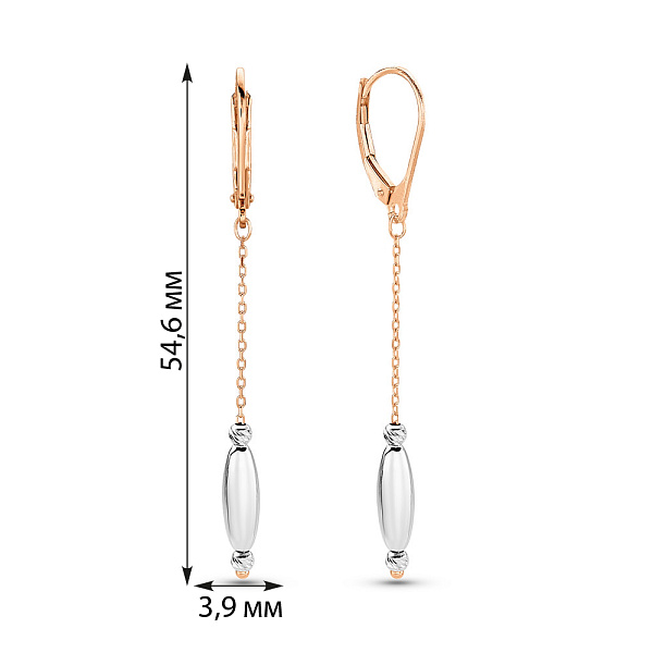 Золотые серьги-подвески (арт. 1091215кб) – изображение 2