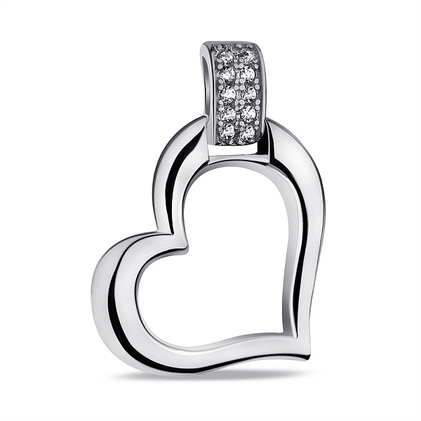 Серебряный подвес Сердце с фианитами (арт. 7503/4226) – изображение 1