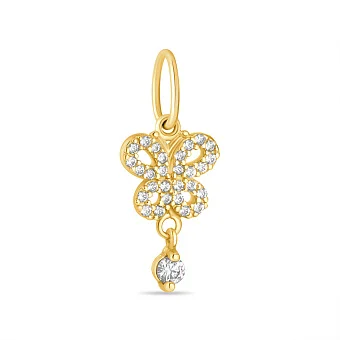 Підвіска з жовтого золота Метелик з фіанітами (арт. 422130ж)