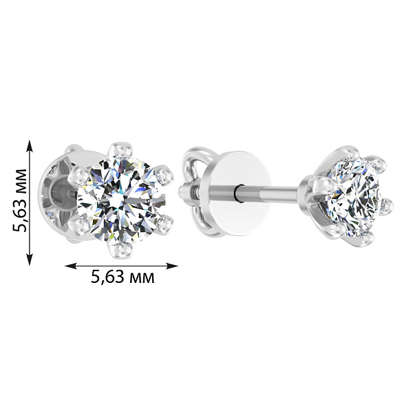 Золотые пусеты с бриллиантами (арт. Т01116308146б) – изображение 3