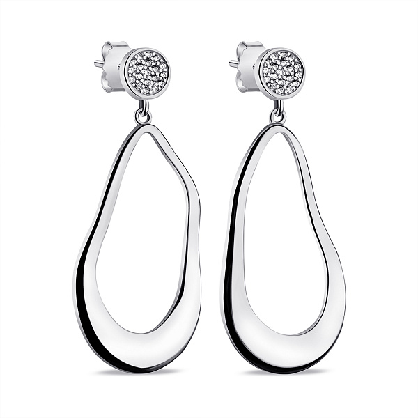 Серебряные серьги-пусеты с фианитами (арт. 7518/6685) – изображение 1