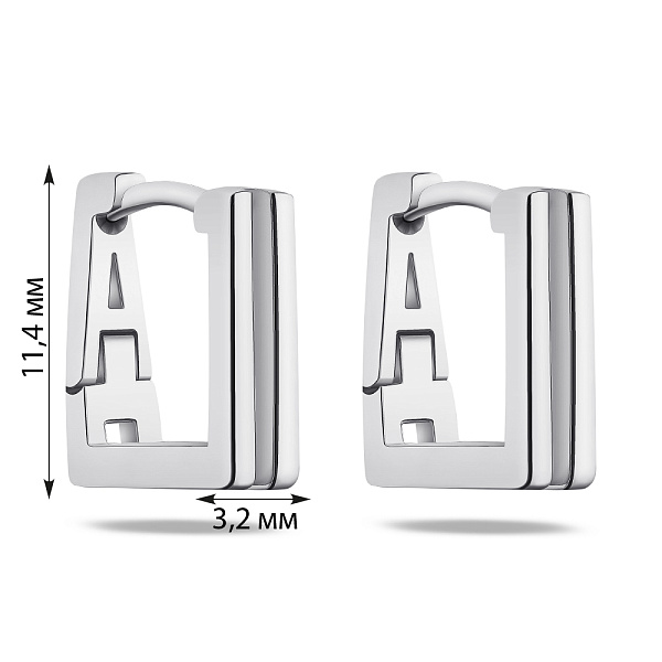 Серьги из серебра без камней (арт. 7502/4868/10) – изображение 2