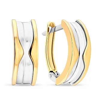 Сережки из желтого и белого золота (арт. 106359бж)