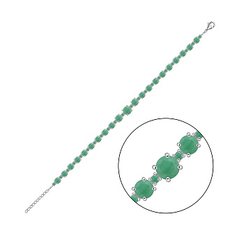 Срібний браслет з доріжкою смарагдів (арт. 7509/2182139Изм)