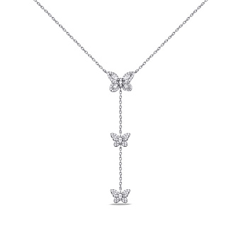 Срібне кольє Метелики з фіанітами (арт. 7507/1789)