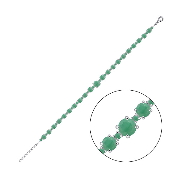 Срібний браслет з доріжкою смарагдів (арт. 7509/2182139Изм) – зображення 1