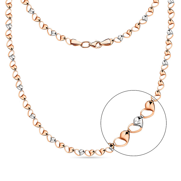 Колье из красного и белого золота без камней (арт. 352142кб) – изображение 1