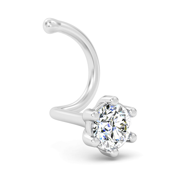 Золотий пірсинг в ніс з діамантом (арт. Н011826005б) – зображення 1