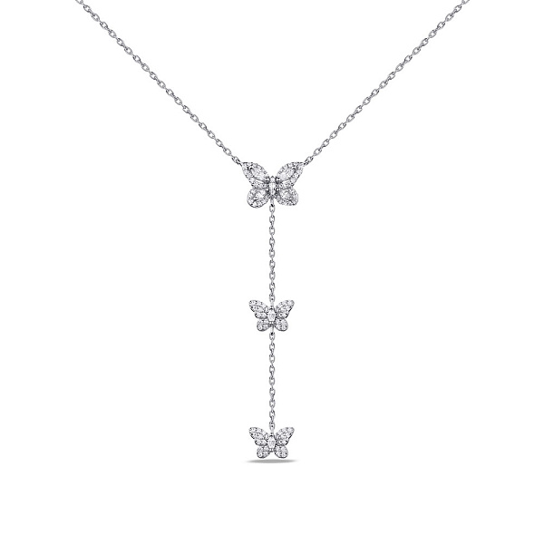 Срібне кольє Метелики з фіанітами (арт. 7507/1789) – зображення 1
