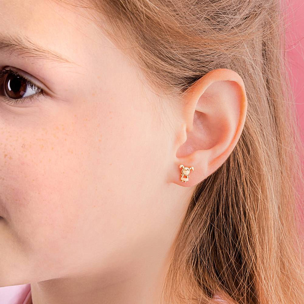 Золоті пусети «Дівчатка» для дітей  (арт. 105659) – зображення 2