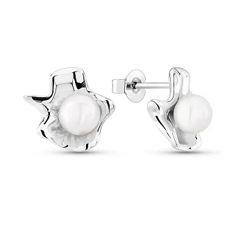 Срібні пусети з перлинами (арт. 7518/2186793жб)