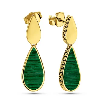 Золоті сережки Francelli з малахітом (арт. 1091686жмлх)