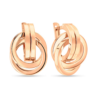 Фото Серьги из красного золота без камней (арт. 108428)