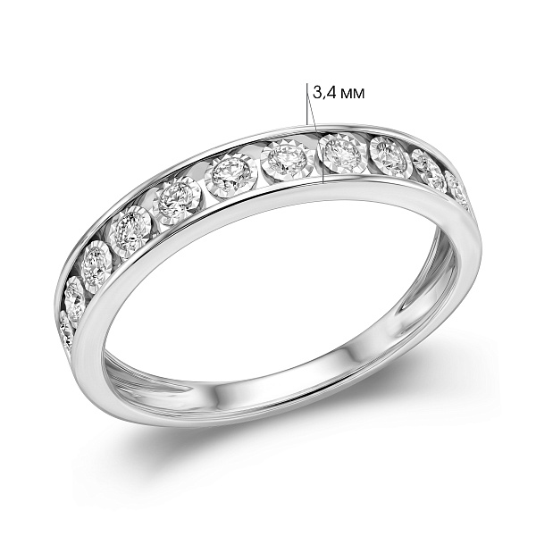 Кольцо из белого золота с бриллиантами (арт. К341231020б) – изображение 3