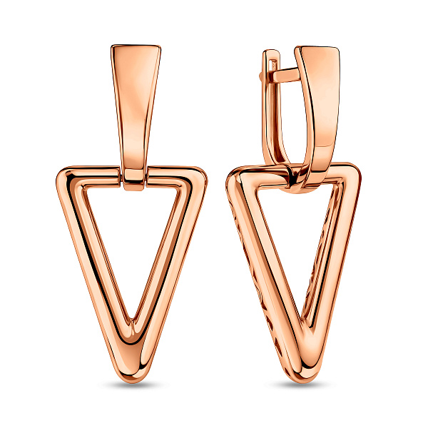 Серьги из красного золота без камней (арт. 111332) – изображение 1