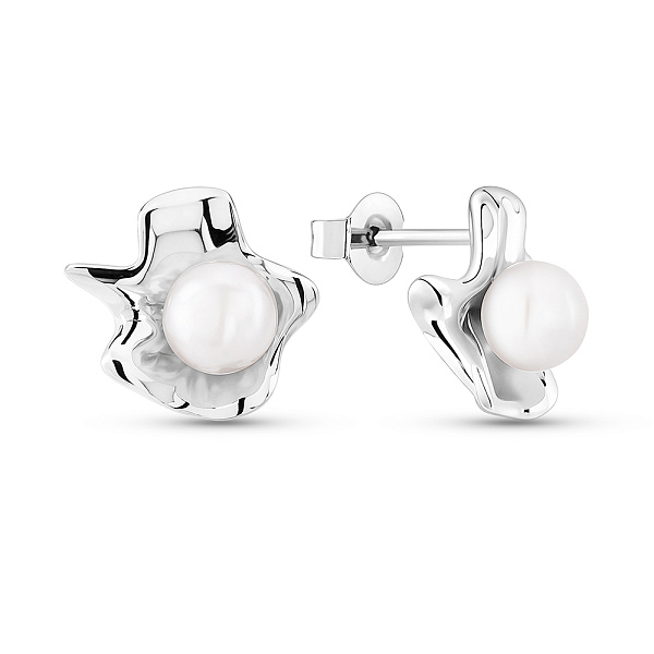 Срібні пусети з перлинами (арт. 7518/2186793жб) – зображення 1