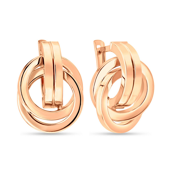 Серьги из красного золота без камней (арт. 108428) – изображение 1