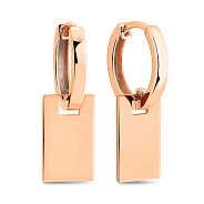 Сережки з червоного золота без каміння (арт. 106089/10)