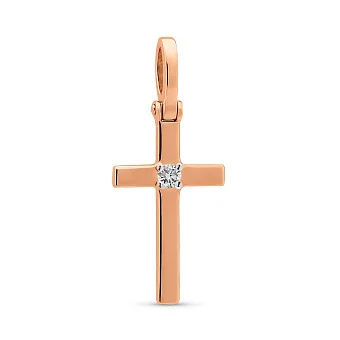 Золота підвіска-хрестик з діамантом (арт. П011022)