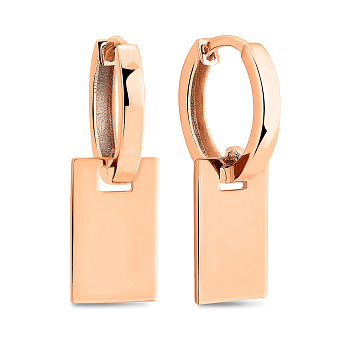 Серьги из красного золота без камней (арт. 106089/10)