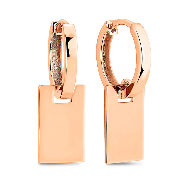 Сережки з червоного золота без каміння (арт. 106089/10) – зображення 1