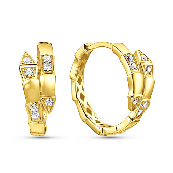 Золоті сережки Змія з фіанітами (арт. 1091587/20ж)