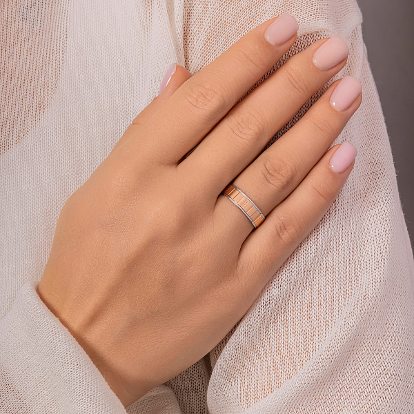 Золотое кольцо обручальное Американка (арт. 239187) – изображение 4