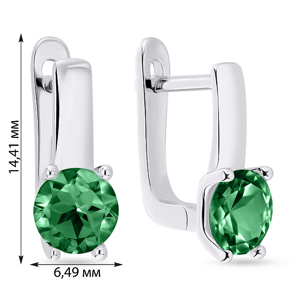 Серебряные серьги с зеленым альпинитом (арт. 7502/4526аз) – изображение 2