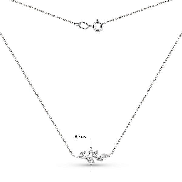 Колье Веточка из белого золота с бриллиантами (арт. Ц011471005б) – изображение 4