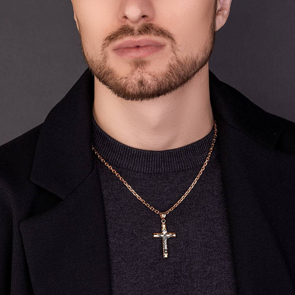 Золотой крестик с распятием (арт. 500671) – изображение 3