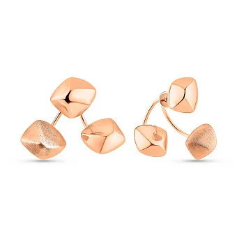 Сережки-джекети з червоного золота (арт. 104578)