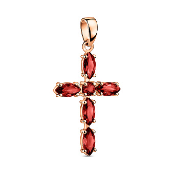 Фото Золотий хрестик з гранатом (арт. 440918Пк)